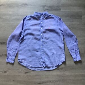 Ralph Lauren Shirt Mens X‎ Large Blue Classic Fit Button Up Preppy Pink Pony